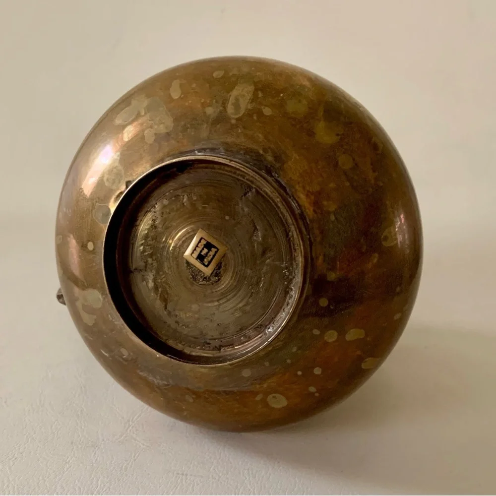 Vintage Solid Brass Water Pitcher Rope Handle Design Made in India